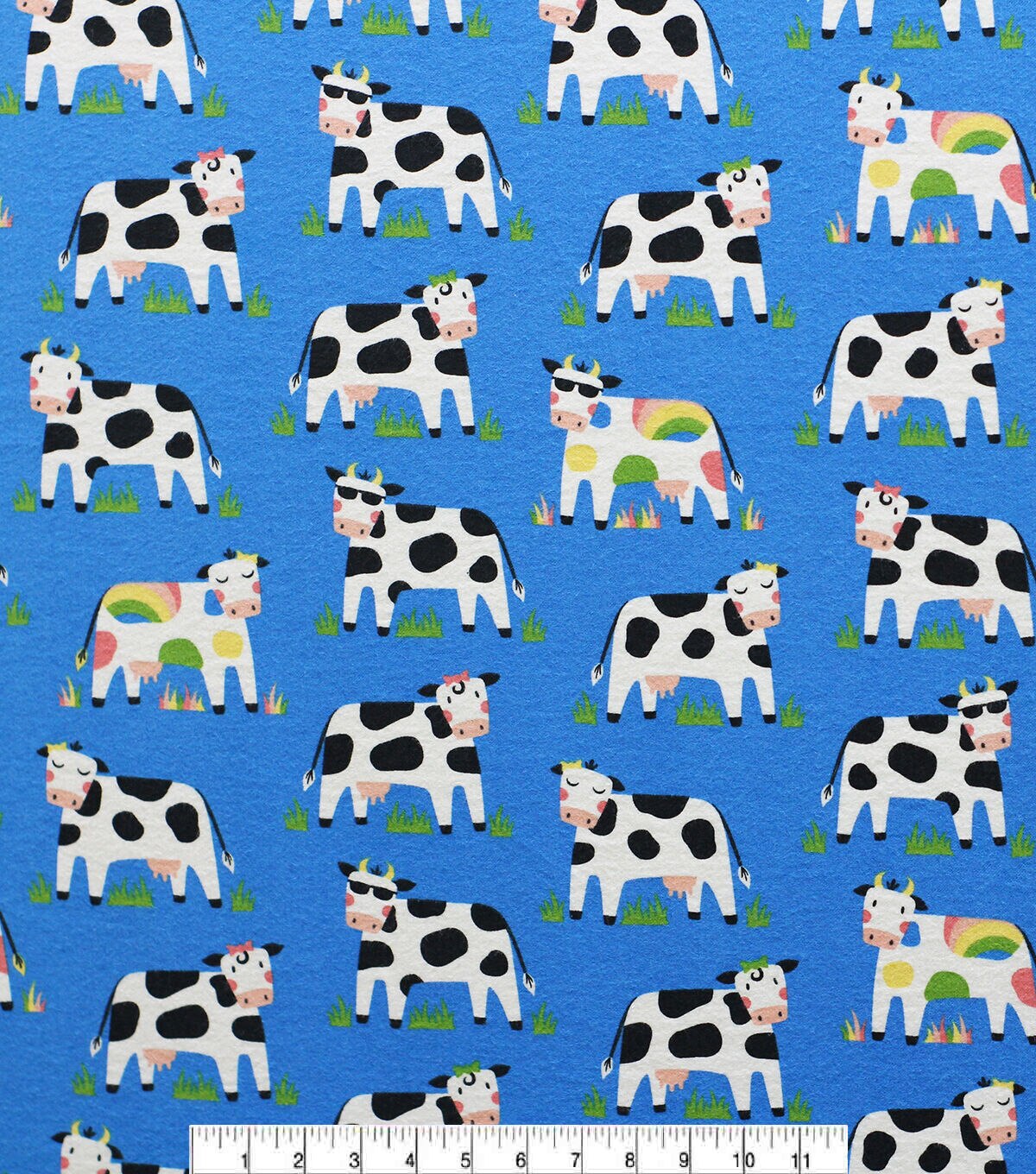 Blue Cool Cows Super Snuggle Flannel Fabric
