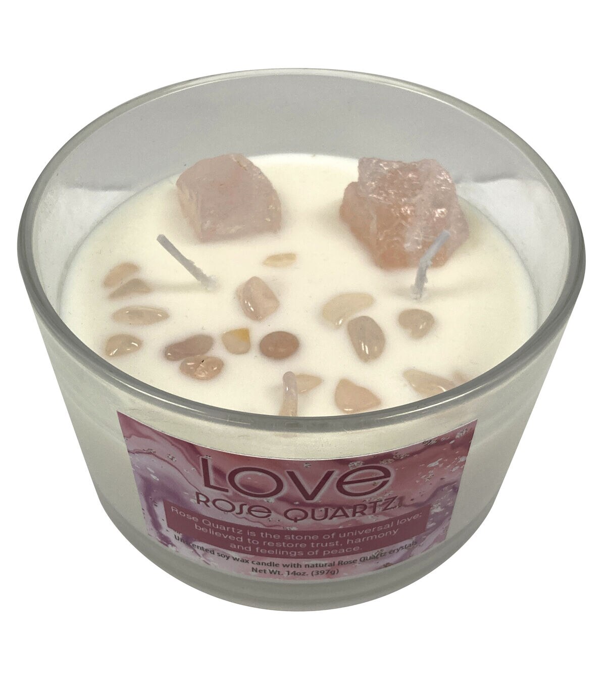 Unscented Crystal Candle Rose Quartz