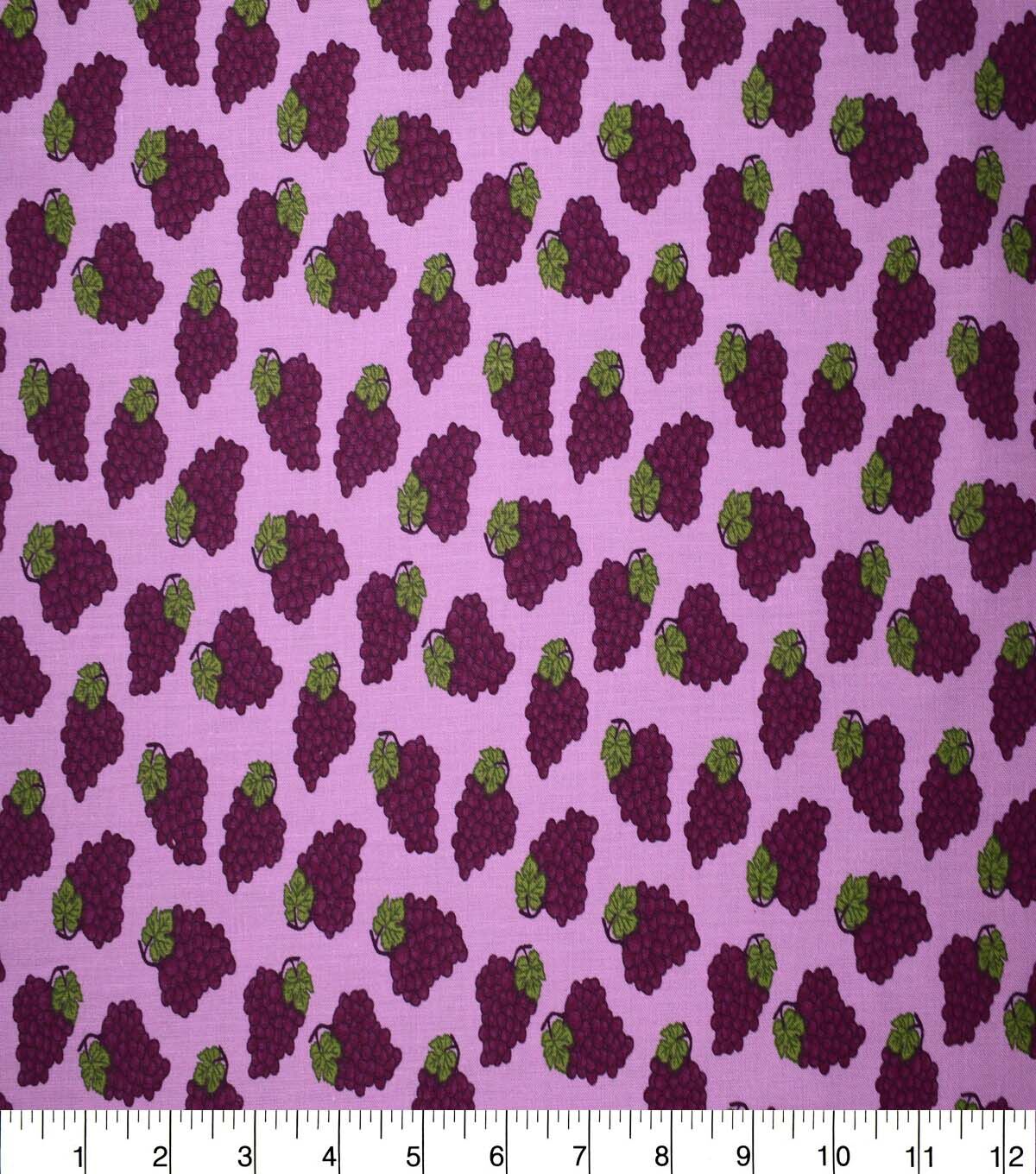 Grapes on Purple Cotton Fabric by Quilter's Showcase