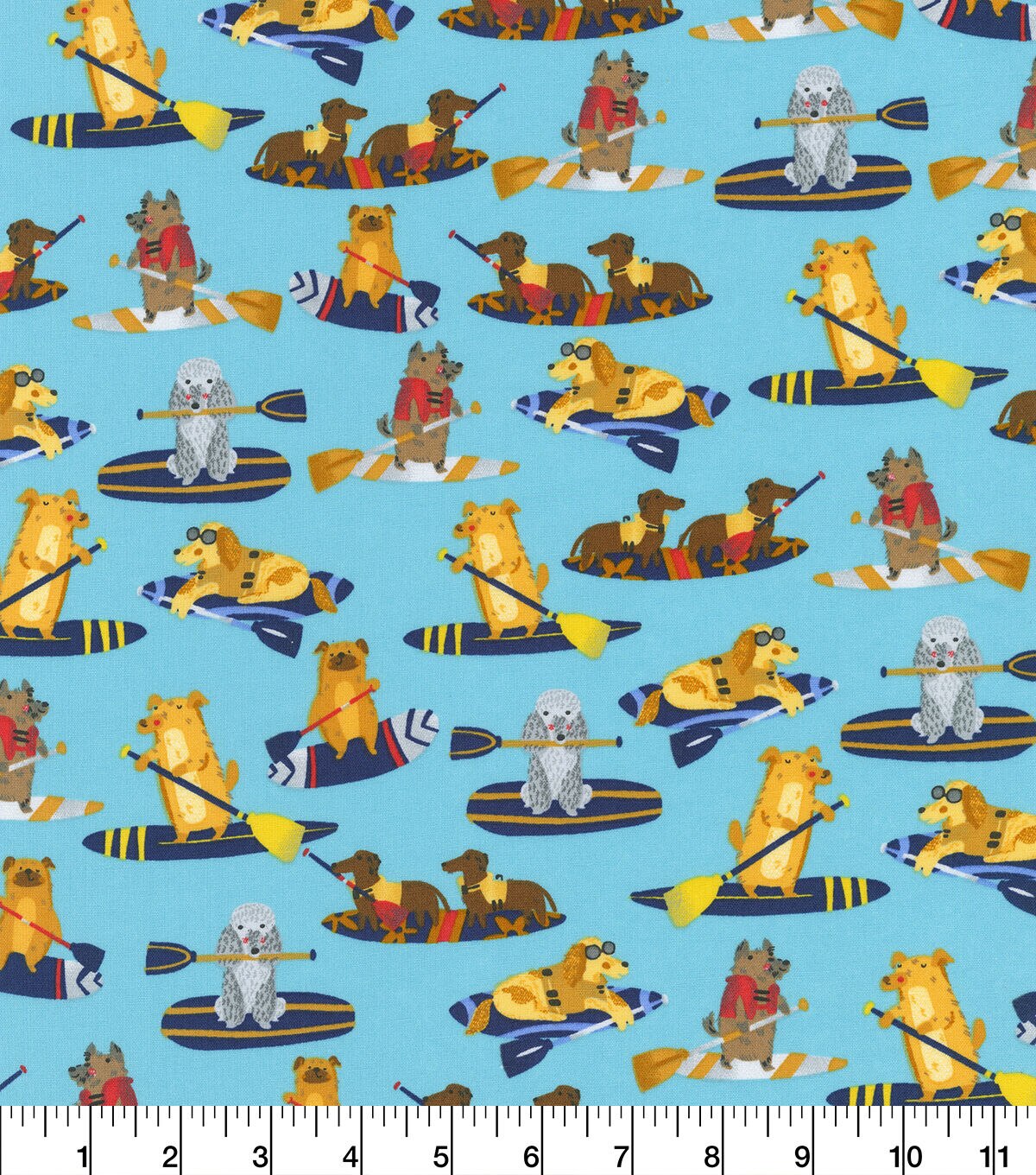 Robert Kaufman Paddle Pups Novelty Cotton Fabric