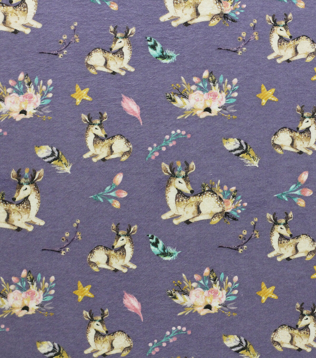 Floral Fawns Super Snuggle Flannel Fabric