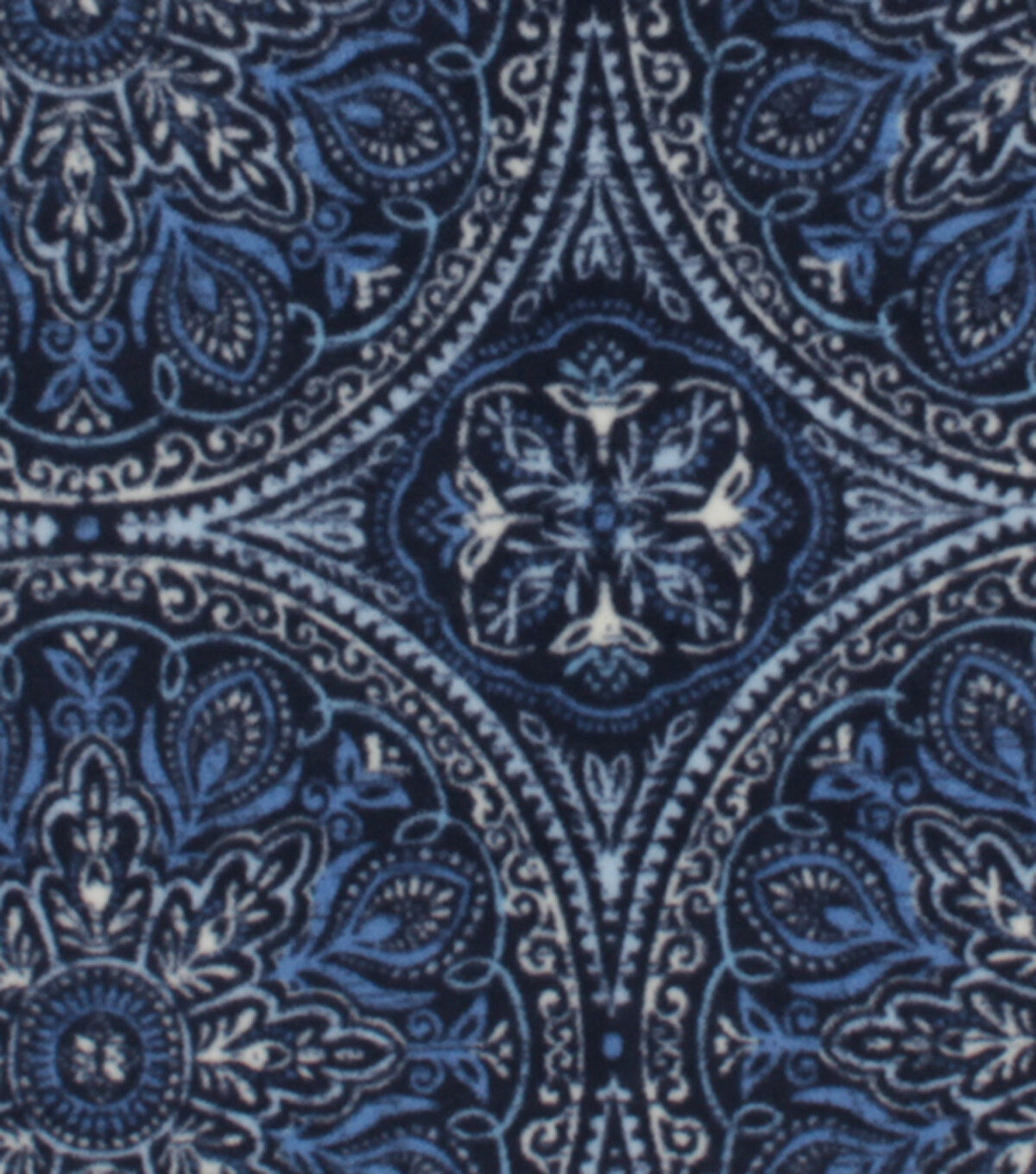 Blue Medallions Anti Pill Fleece Fabric