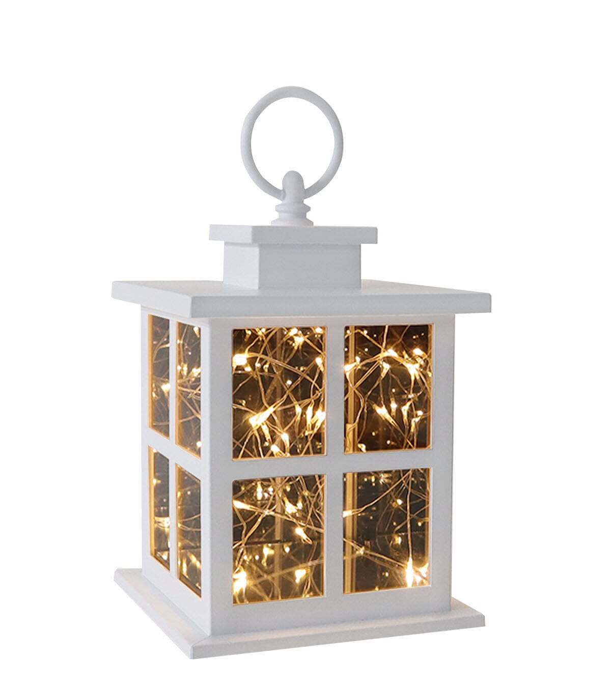 7 White LED Rustic Lantern by Place & Time
