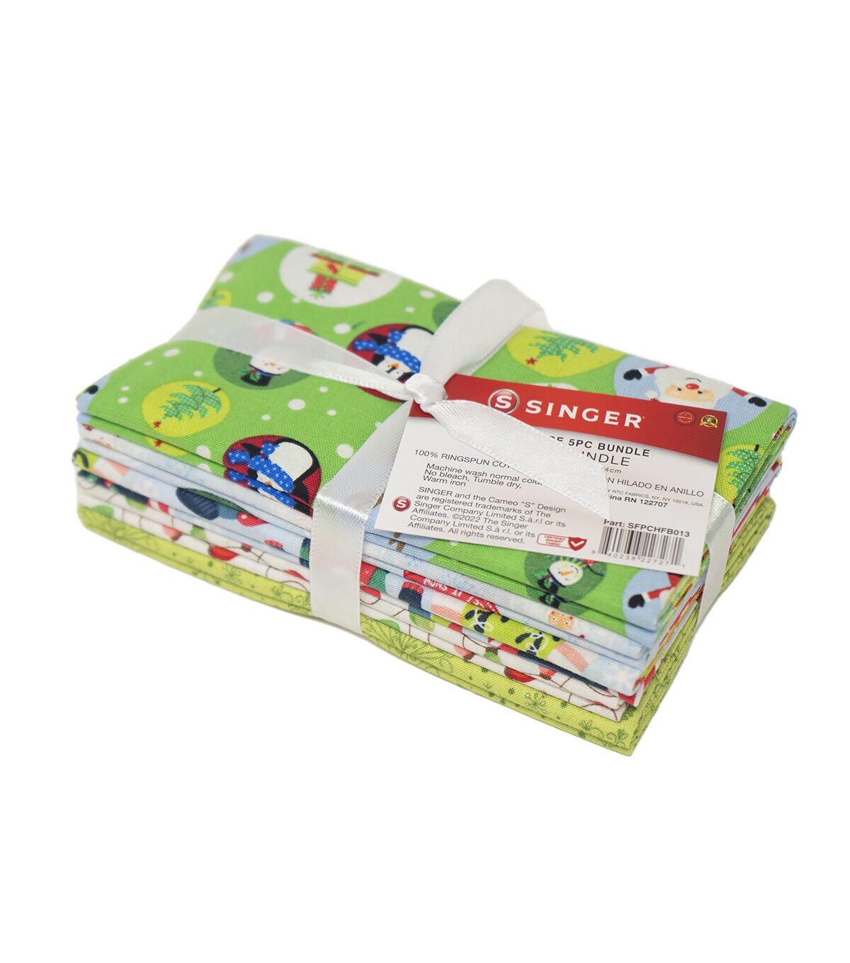 Singer 18 x 21 Snow Globes Christmas Cotton Fabric Quarters 5ct