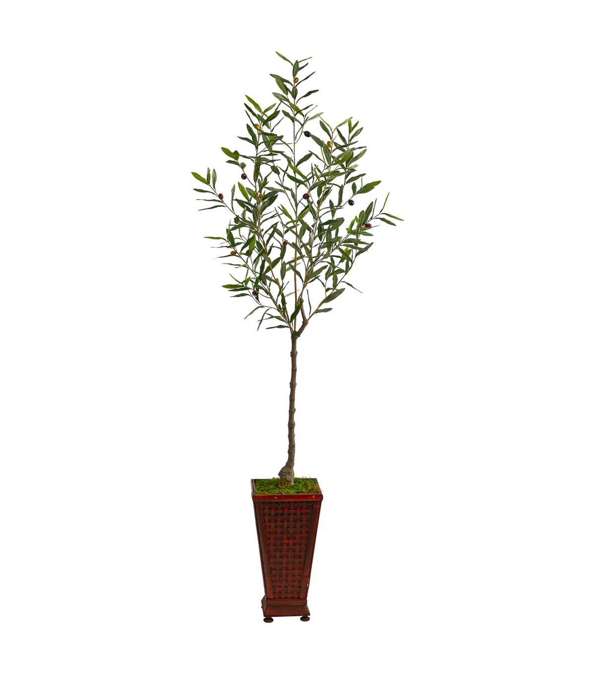 Nearly Natural 69 Olive Artificial Tree in Decorative Planter