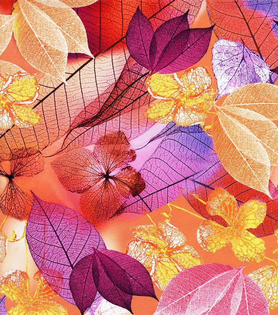 Pink Neon Leaves Premium Cotton Fabric