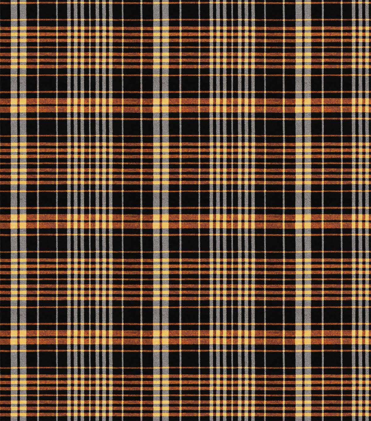 Black & Orange Plaid Super Snuggle Flannel Fabric
