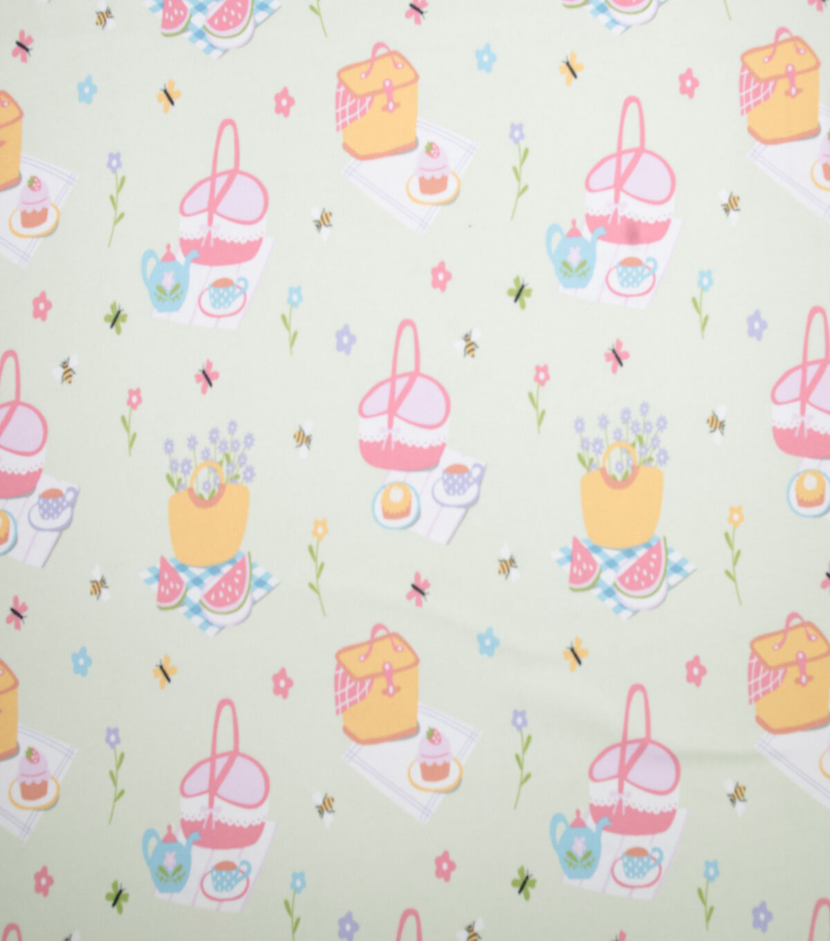 Super Snuggle Multi Picnic Baskets Flannel Fabric