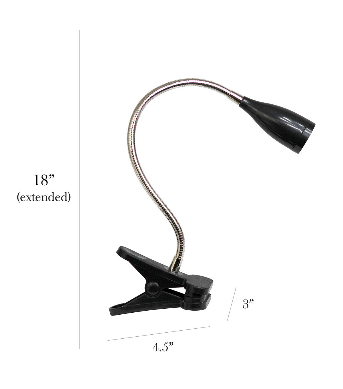 All The Rages Black Flexible Gooseneck LED Clip Light Desk Lamp