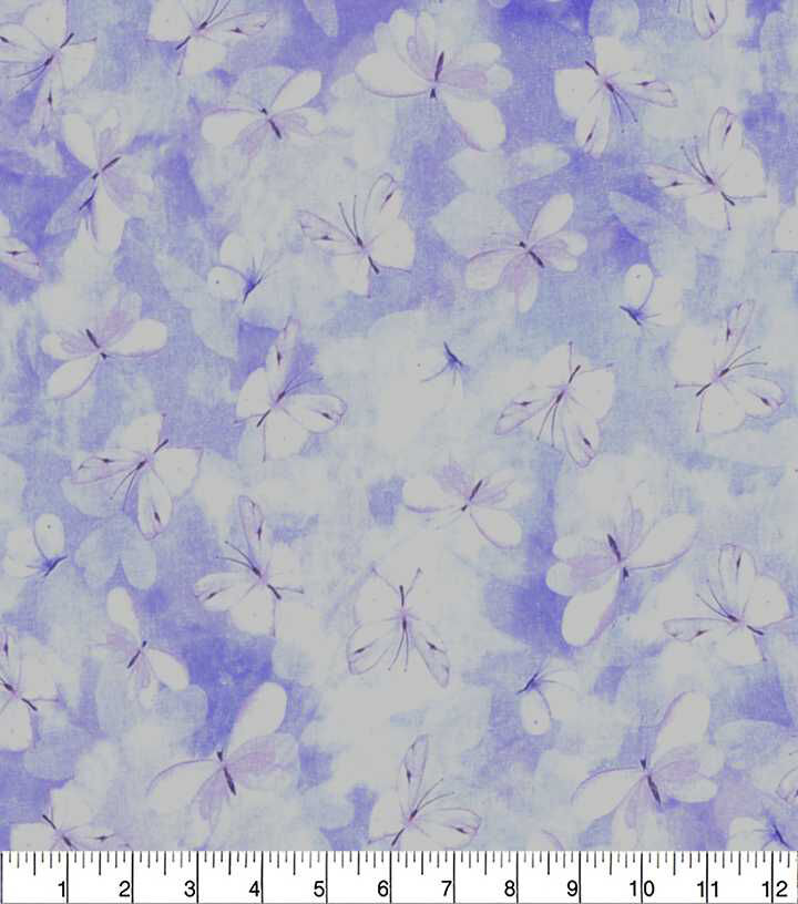 Blue Tonal Butterflies Quilt Cotton Fabric by Keepsake Calico