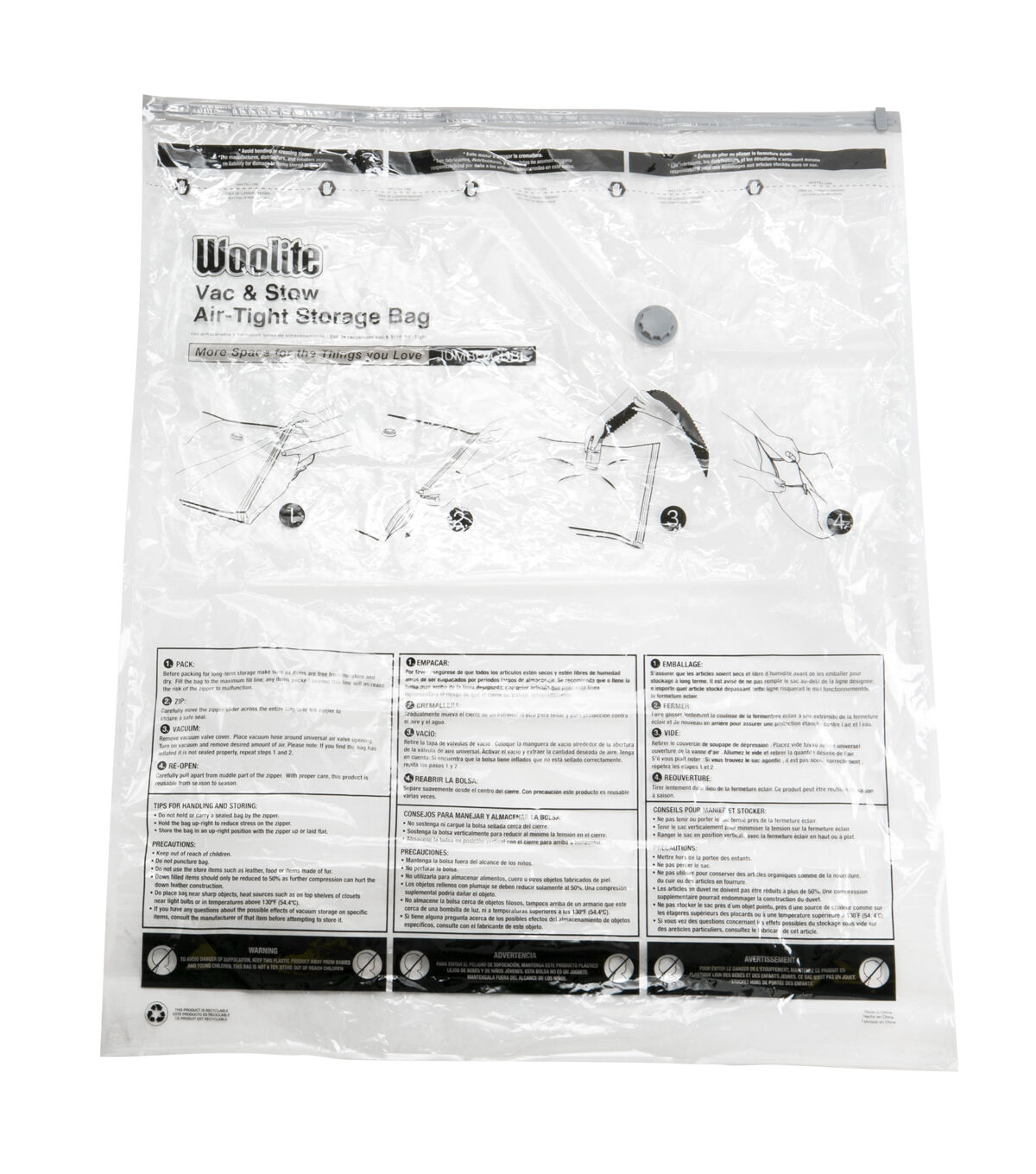 Woolite 35 x 15.5 Air Tight Cube Vacuum Storage Bag