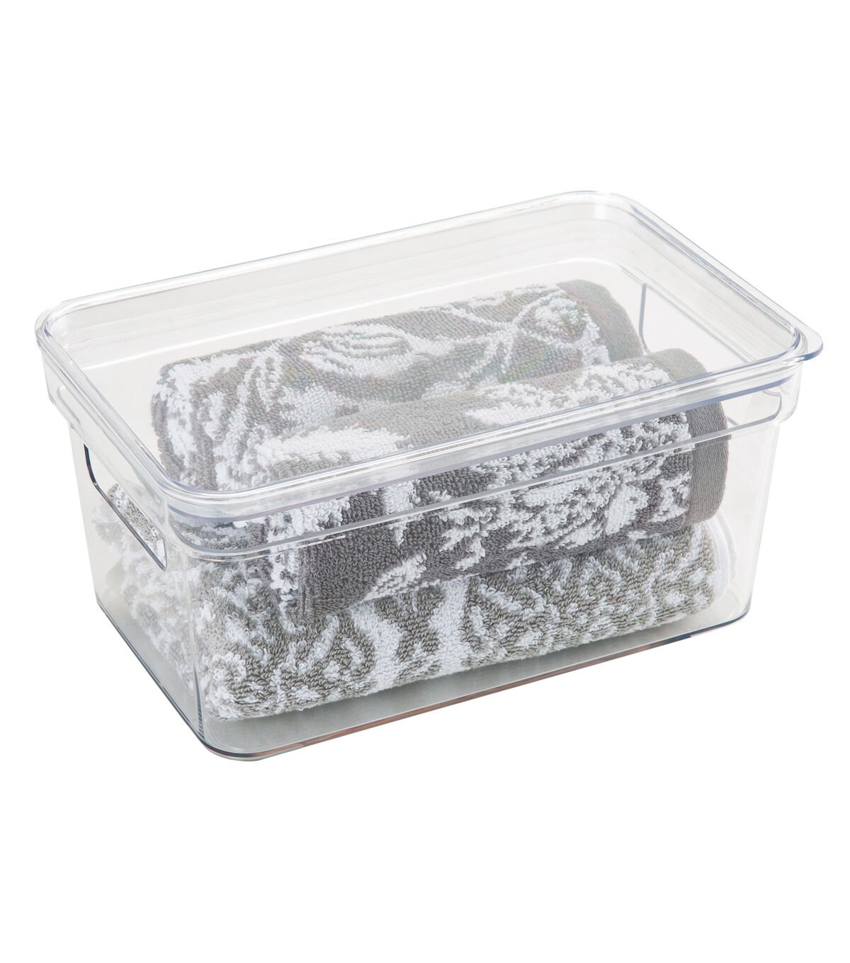 Simplify 10 x 4 Clear Lidded Storage Bin With Handles