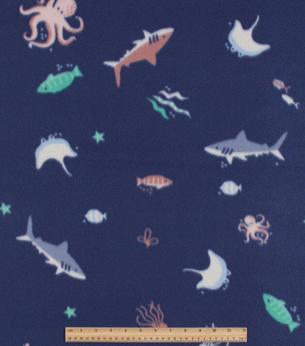 Sea Animals Blizzard Prints Fleece Fabric