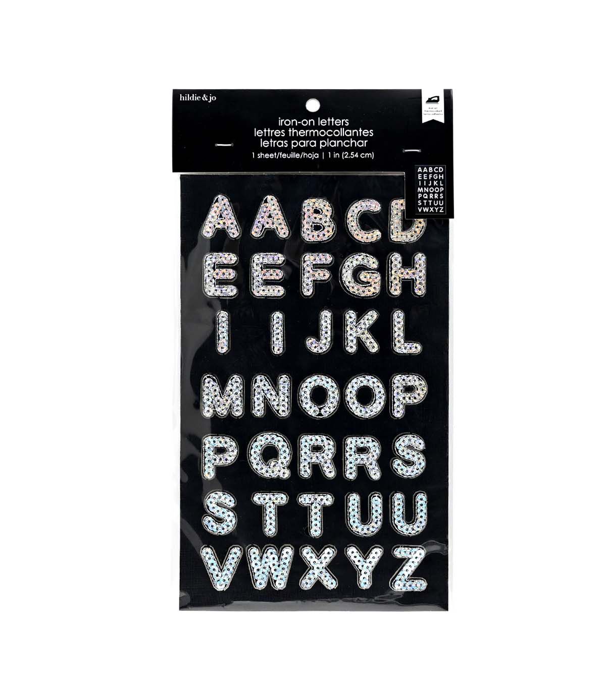 1 Silver Sequin Iron On Letters 1 Sheet by hildie & jo
