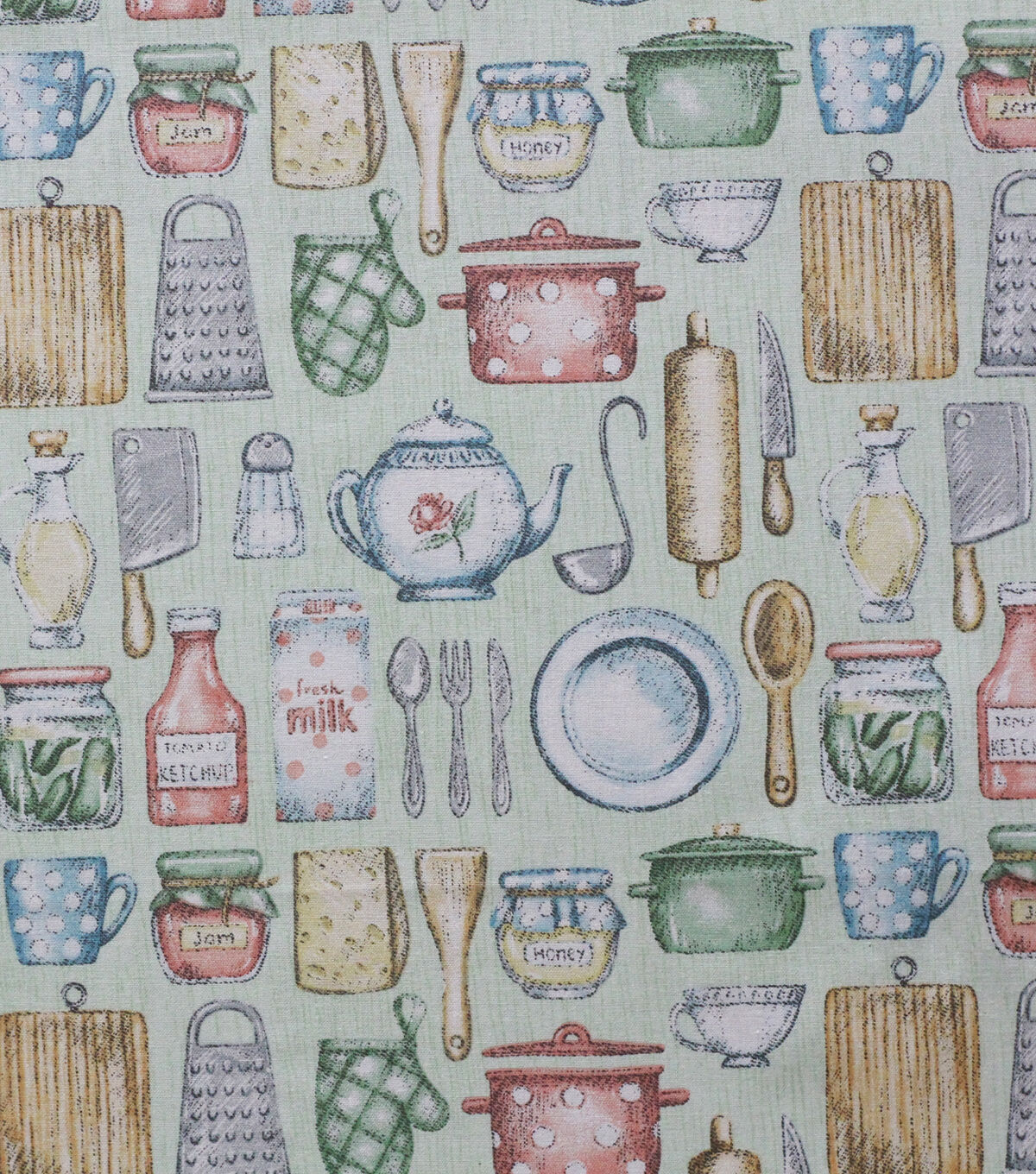 Baking Needs Mint Novelty Cotton Fabric