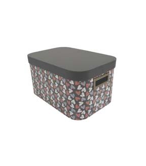 14 Brown Hearts Oval Box With Cut Out Handles by Place & Time