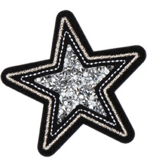 2.5 Bugle Beaded Star Iron On Patch by hildie & jo
