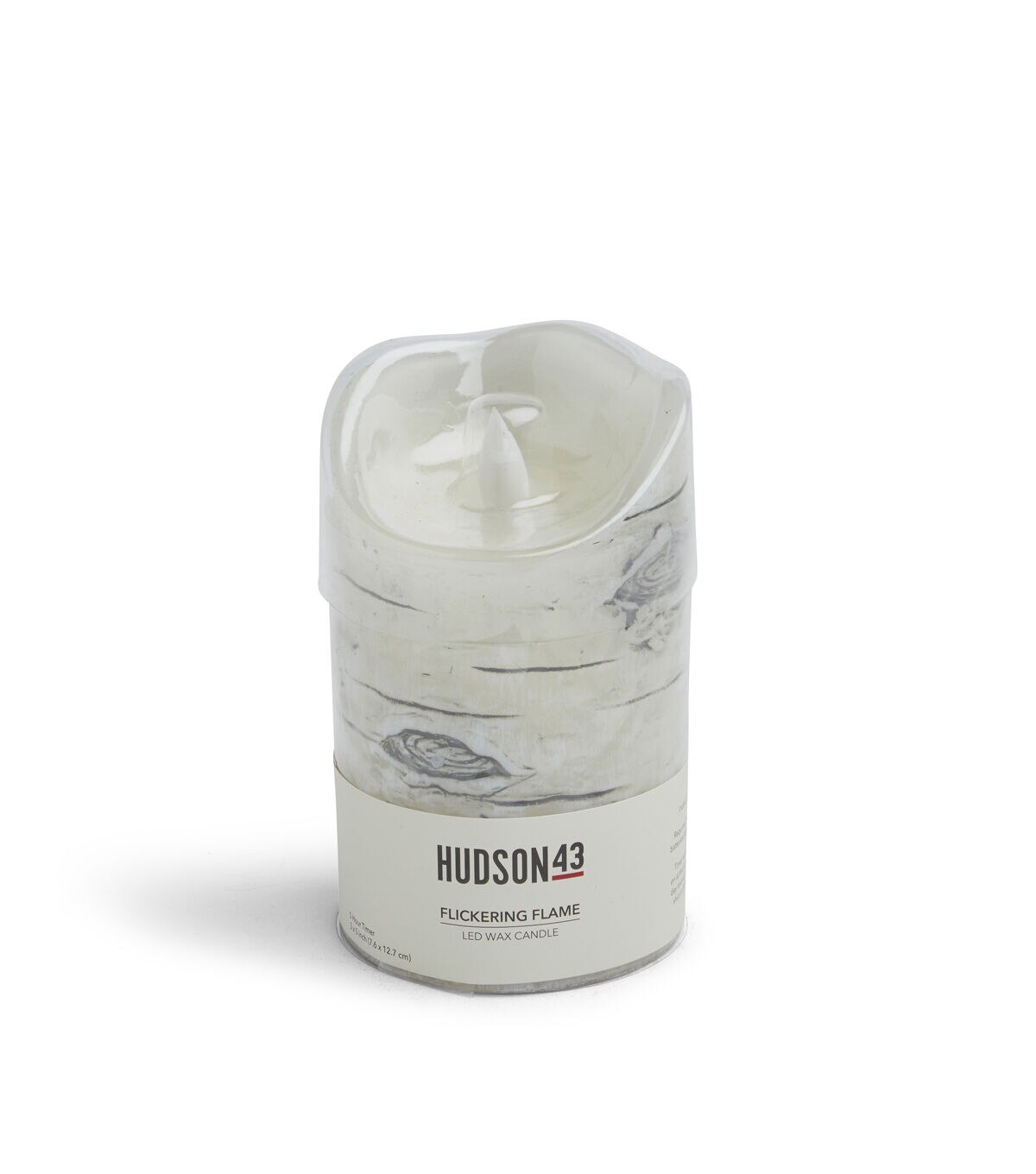 3 x 5 Birch Flickering Flame LED Wax Candle by Hudson 43
