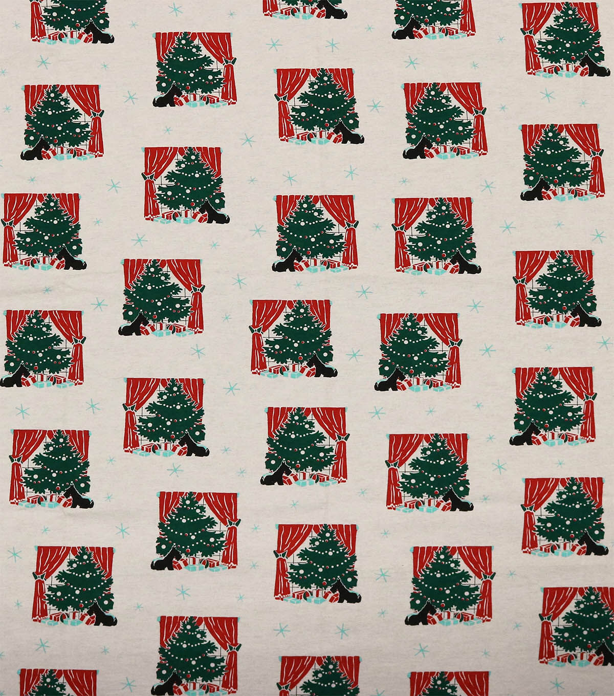 Trees on Brown Super Snuggle Christmas Flannel Fabric
