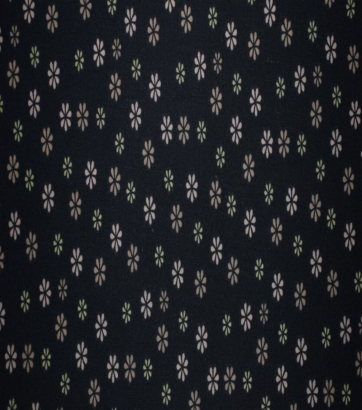 Mini Floral Medallion on Black Quilt Cotton Fabric by Quilter's Showcase