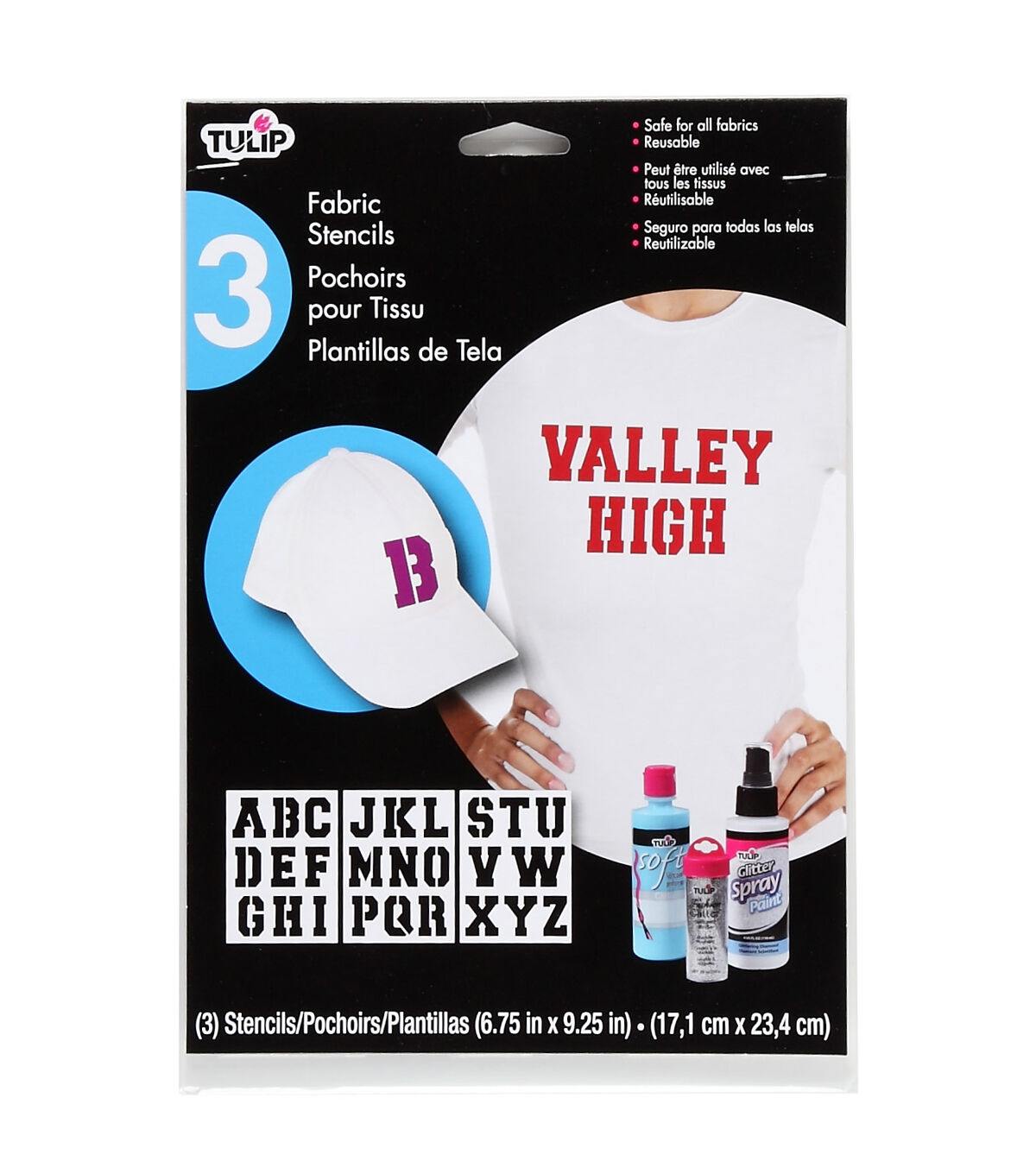 Tulip Sticky Fabric Stencils Collegiate 3in