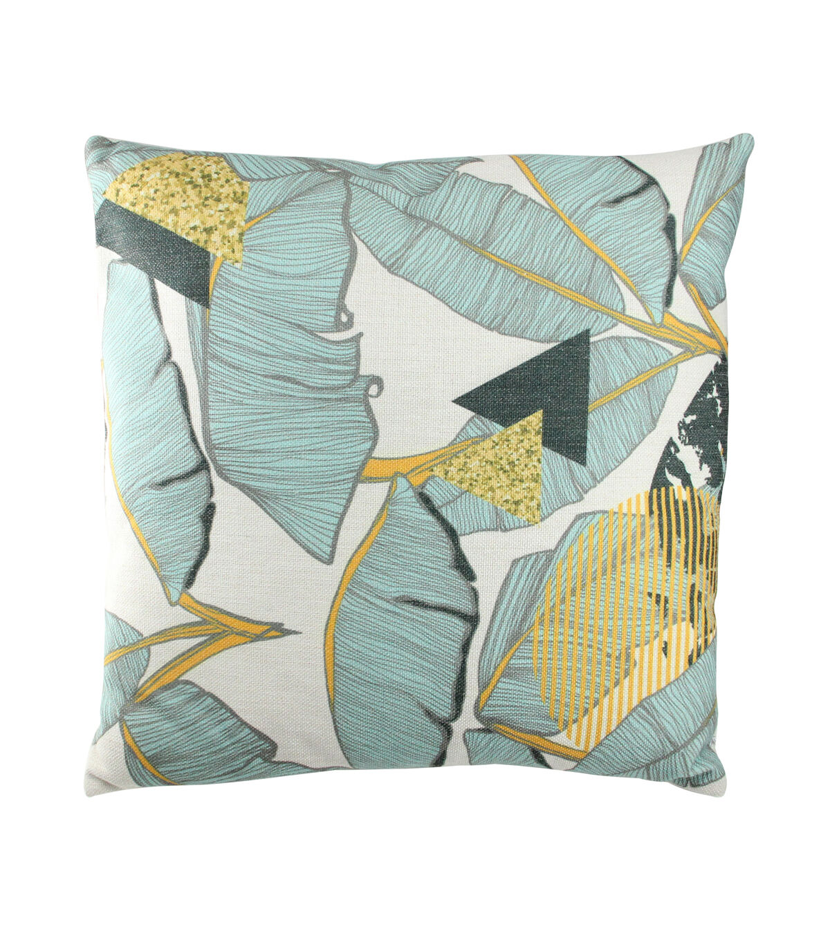 Northlight 18 Green Yellow Tropical Banana Leaf Square Throw Pillow
