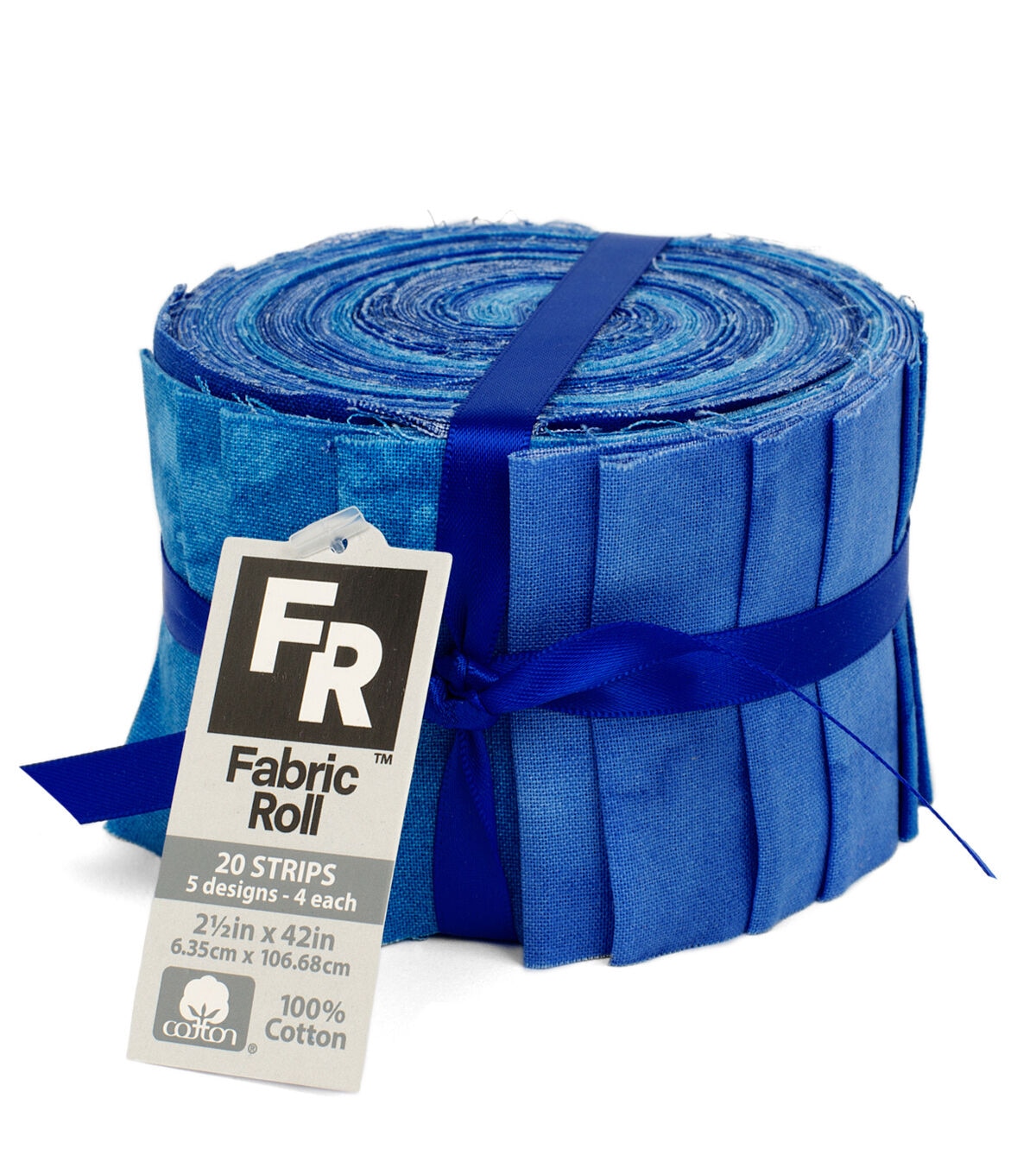 2.5 x 42 Blue Texture Cotton Fabric Roll 20ct by Keepsake Calico