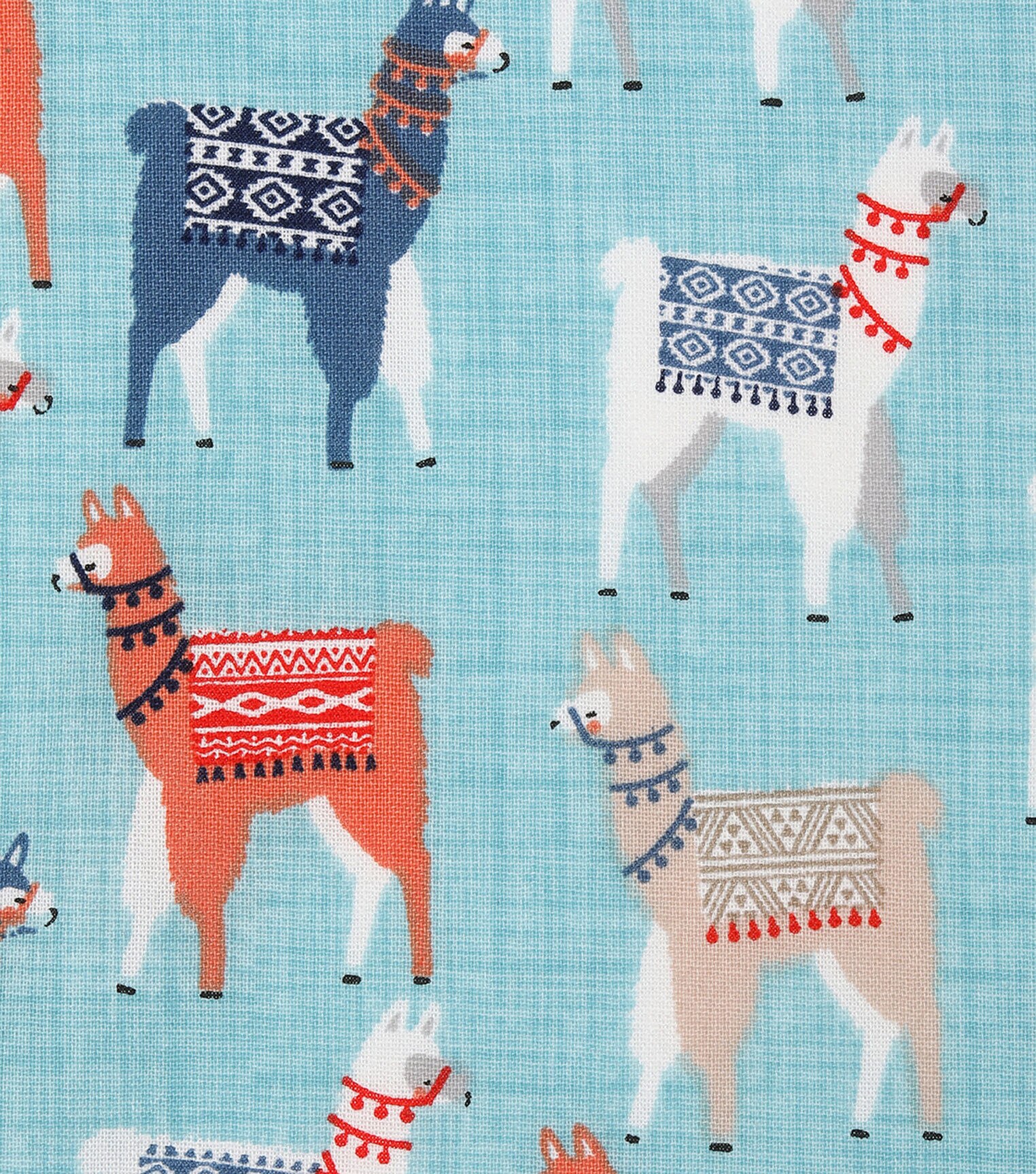 Novelty Cotton Fabric Mixed Llamas with Blankets