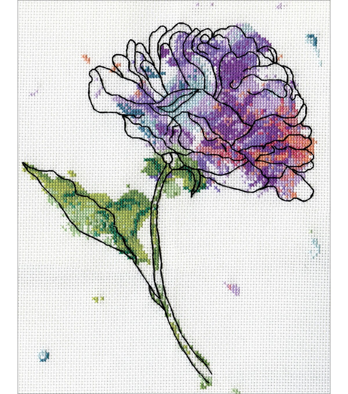 Design Works 8 x 10 Lilac Floral Counted Cross Stitch Kit