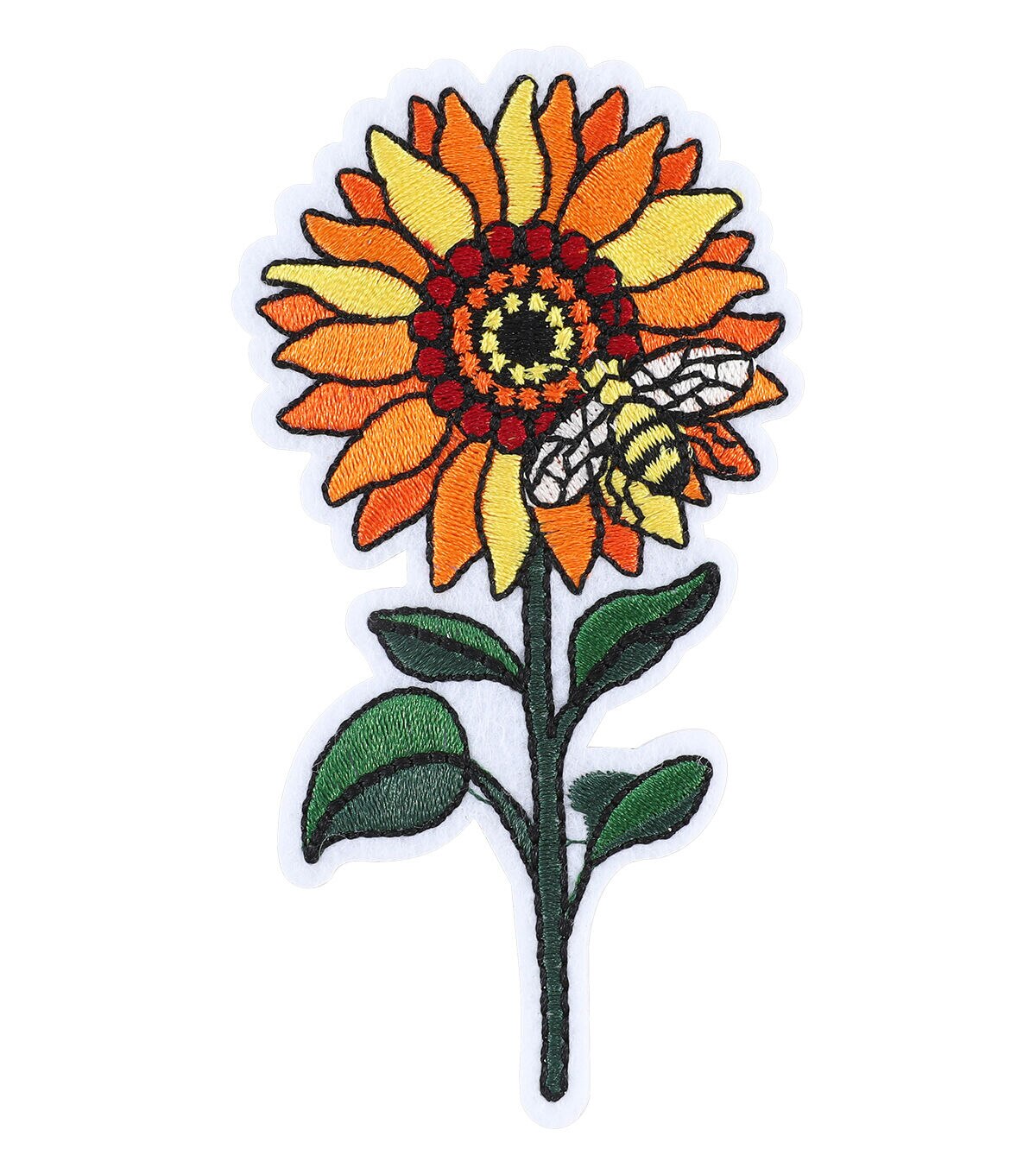 2 x 4 Flower With Bee Iron On Patch by hildie & jo