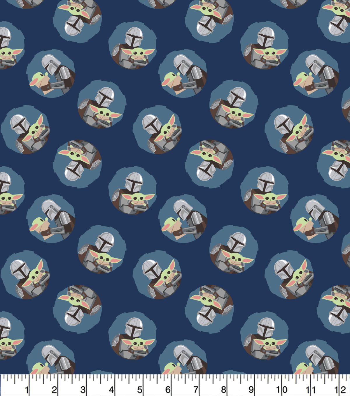 Star Wars Mandalorian And Grogu Circle Toss Pop Culture Cotton Fabric