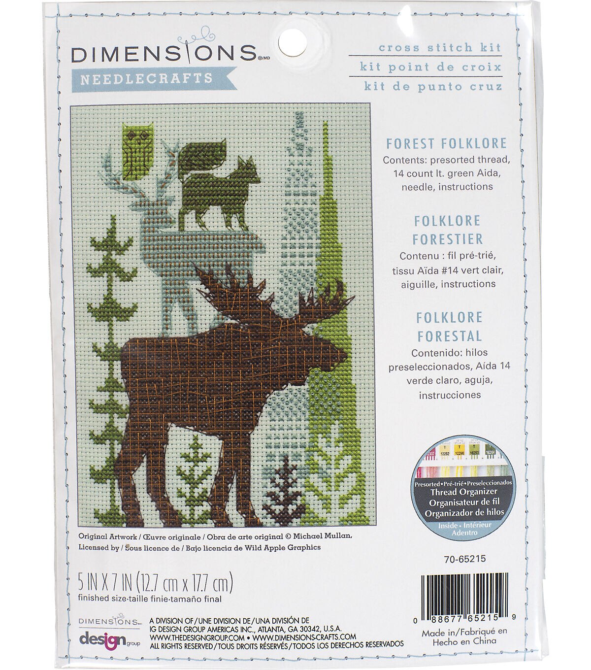 Dimensions Forest Folklore Cross Stitch Kit 5 x 7