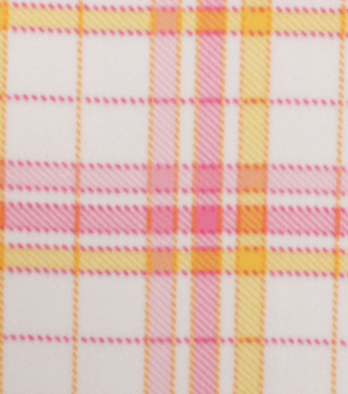 Pink & Yellow Plaid Blizzard Fleece Fabric