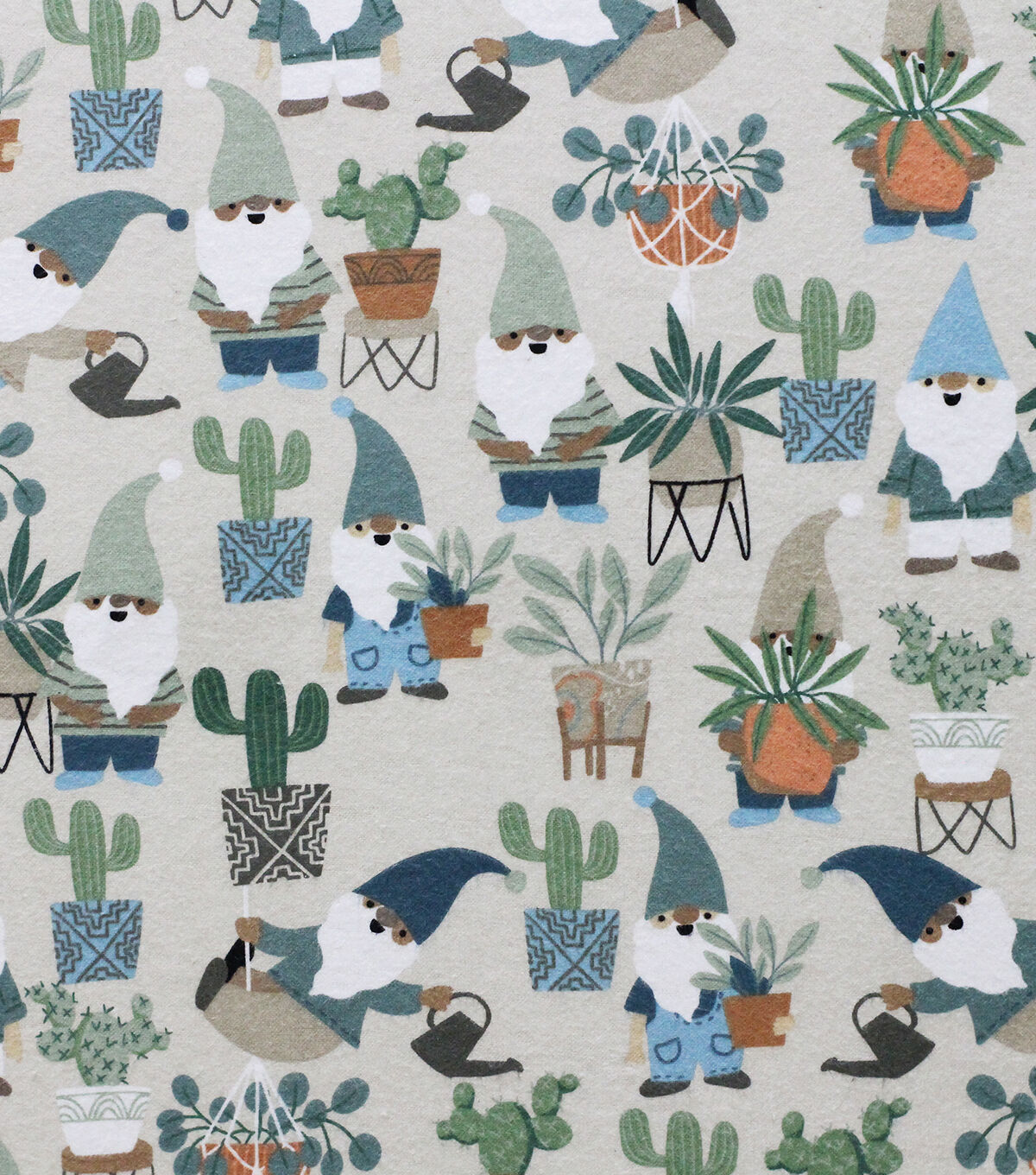 Super Snuggle Gnomes & Plants Flannel Fabric