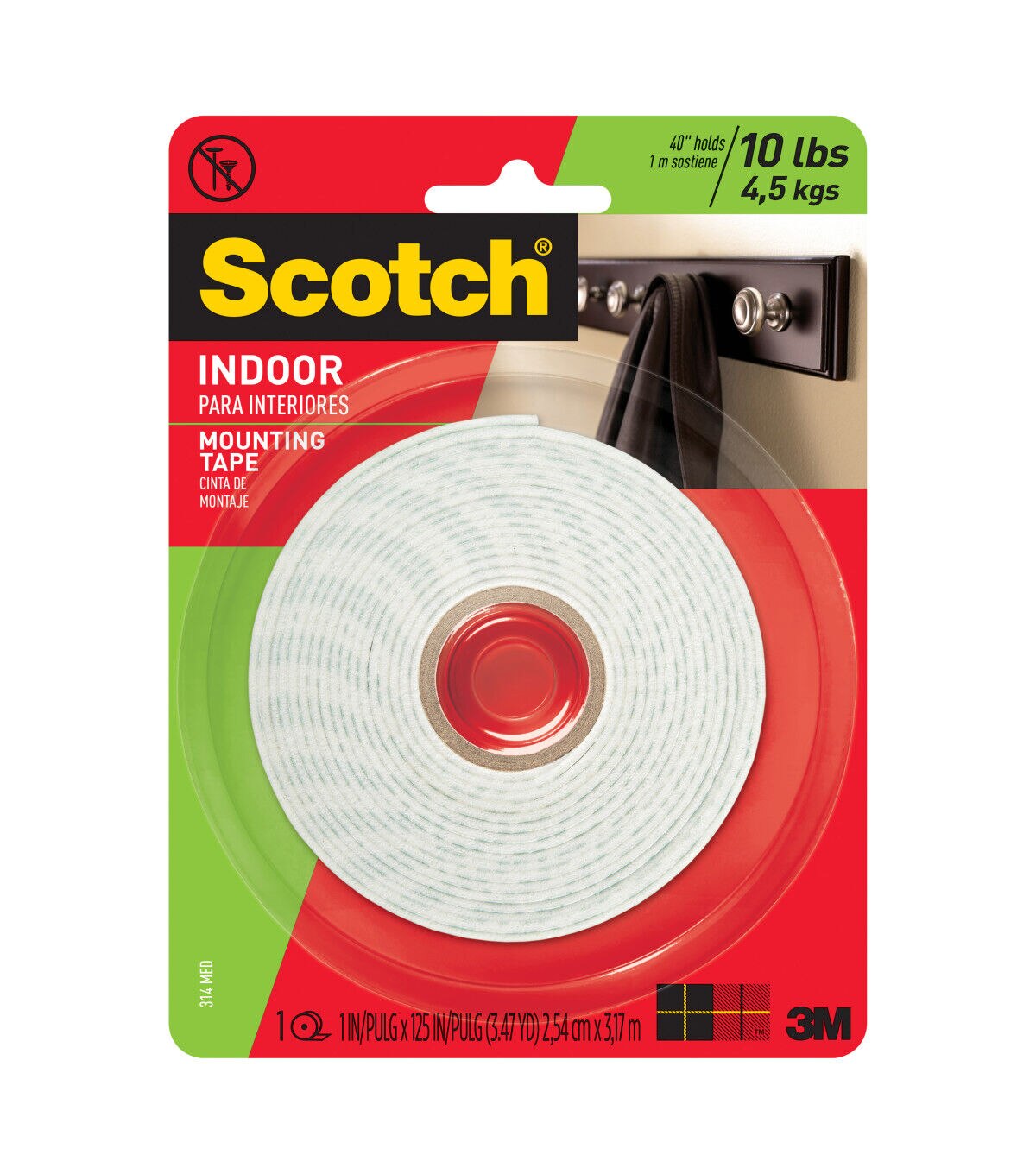 Scotch 1 x 125 Heavy Duty Foam Mounting Tape
