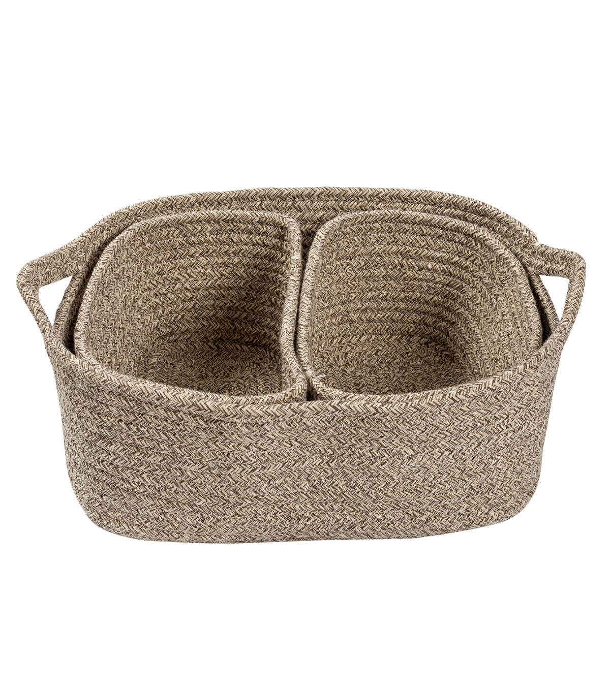 Honey Can Do 13 x 11 Nested Cotton Baskets With Carrying Handles 3ct