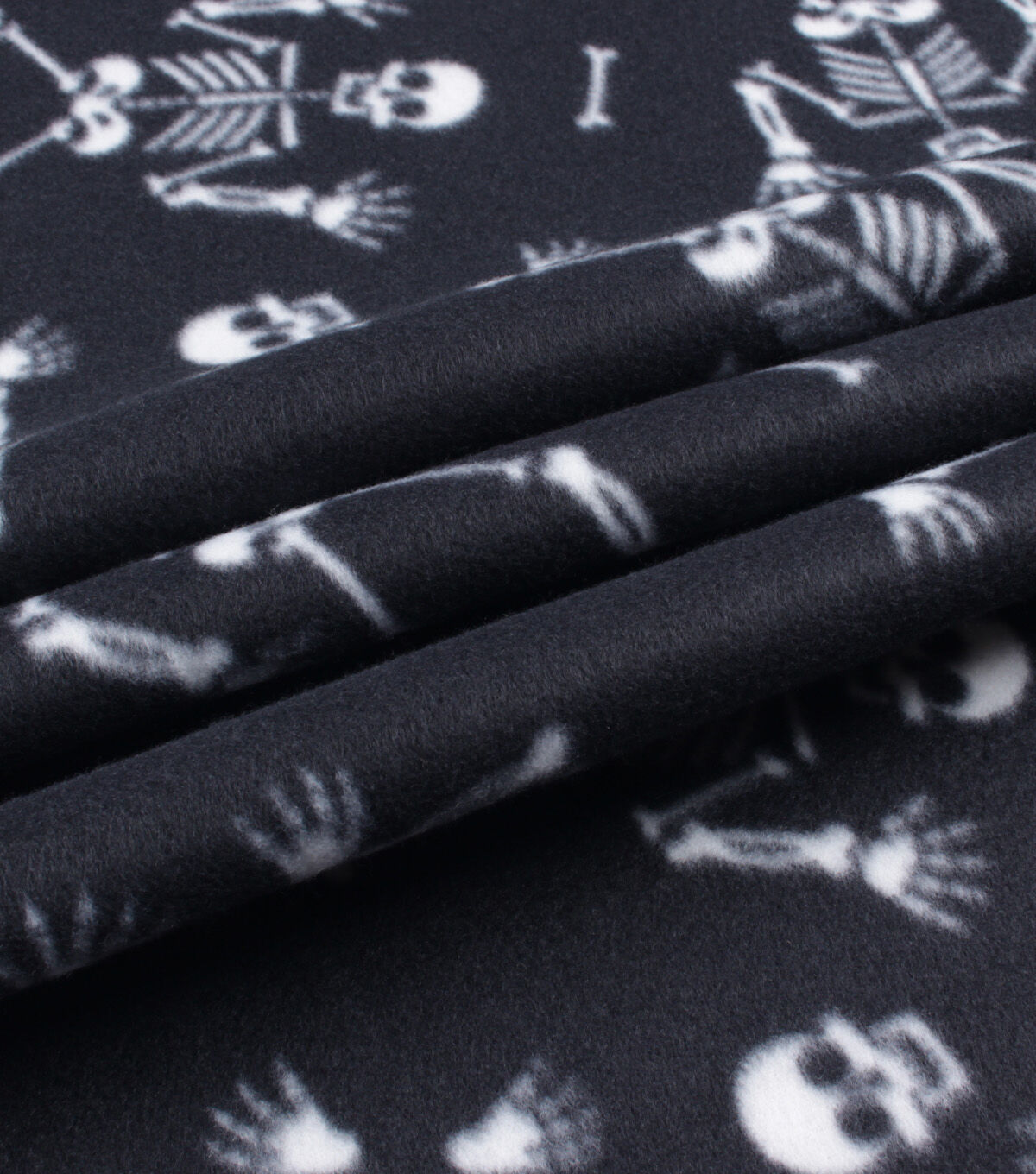 Blizzard Fleece Happy Haunting Skeleton Fabric