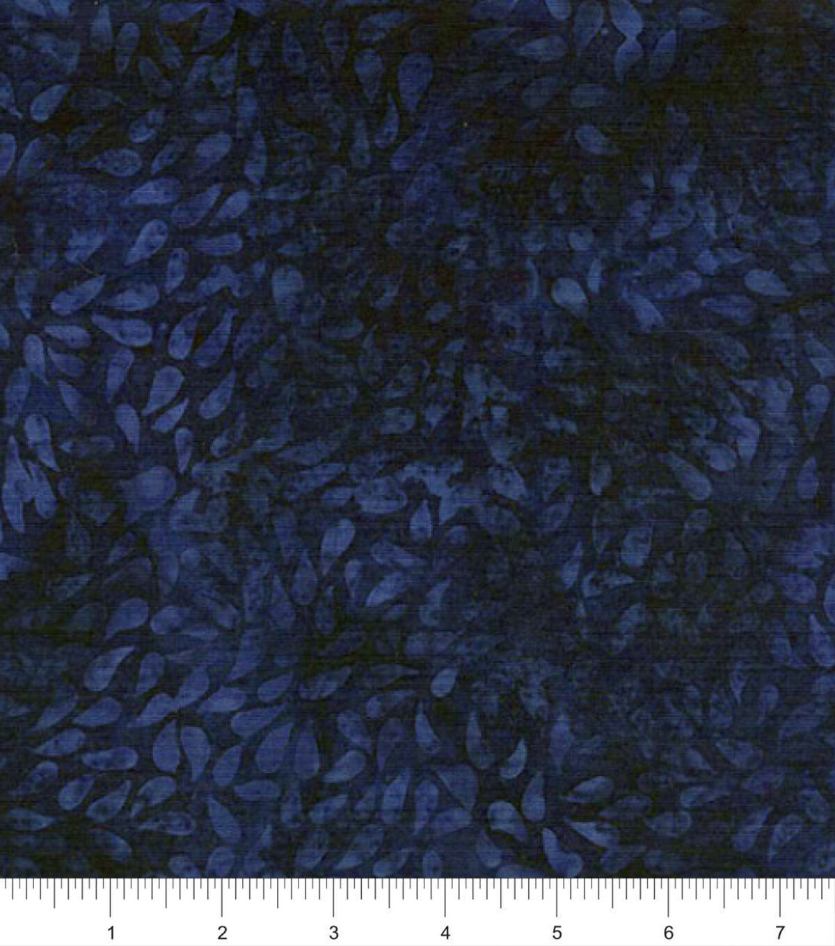 Dark Blue Water Lily Petals Batik Cotton Fabric