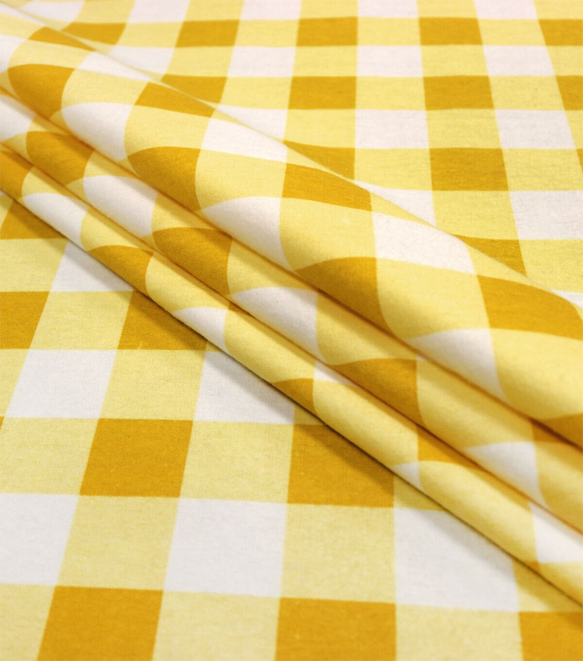 Gingham Yellow Super Snuggle Cotton Fabric