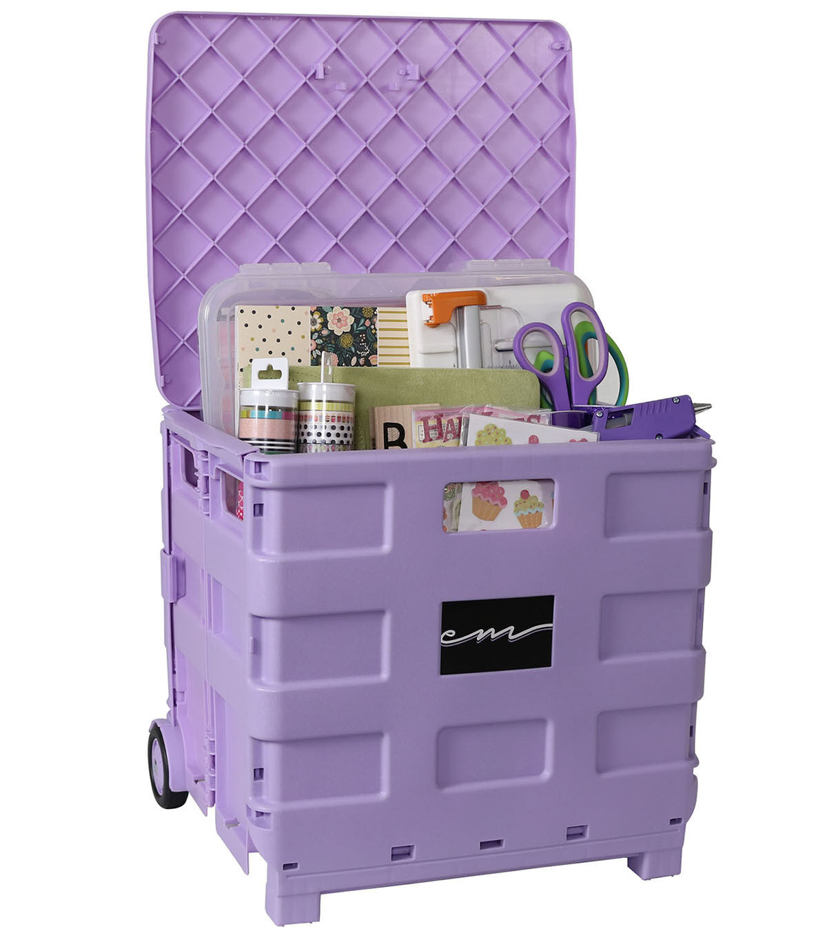 Everything Mary 16 Purple Plastic Collapsible Cart Organizer