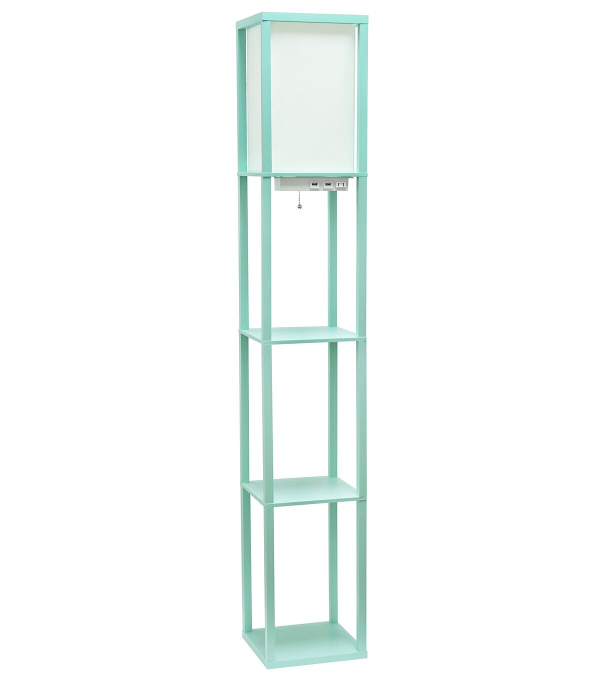 All The Rages Floor Lamp Shelf 2 USB Charging Ports and Charging Outlet