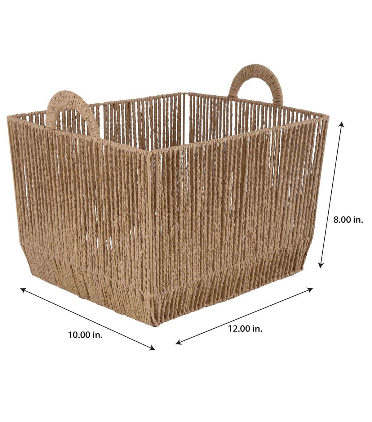 Simplify 12 x 10 Dutch Weave Storage Basket With Round Handles