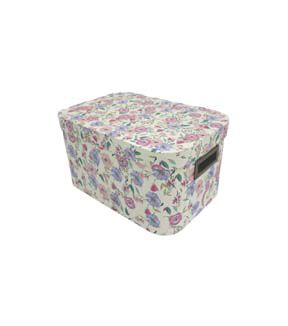 14 Floral on White Oval Box With Cut Out Handles by Place & Time