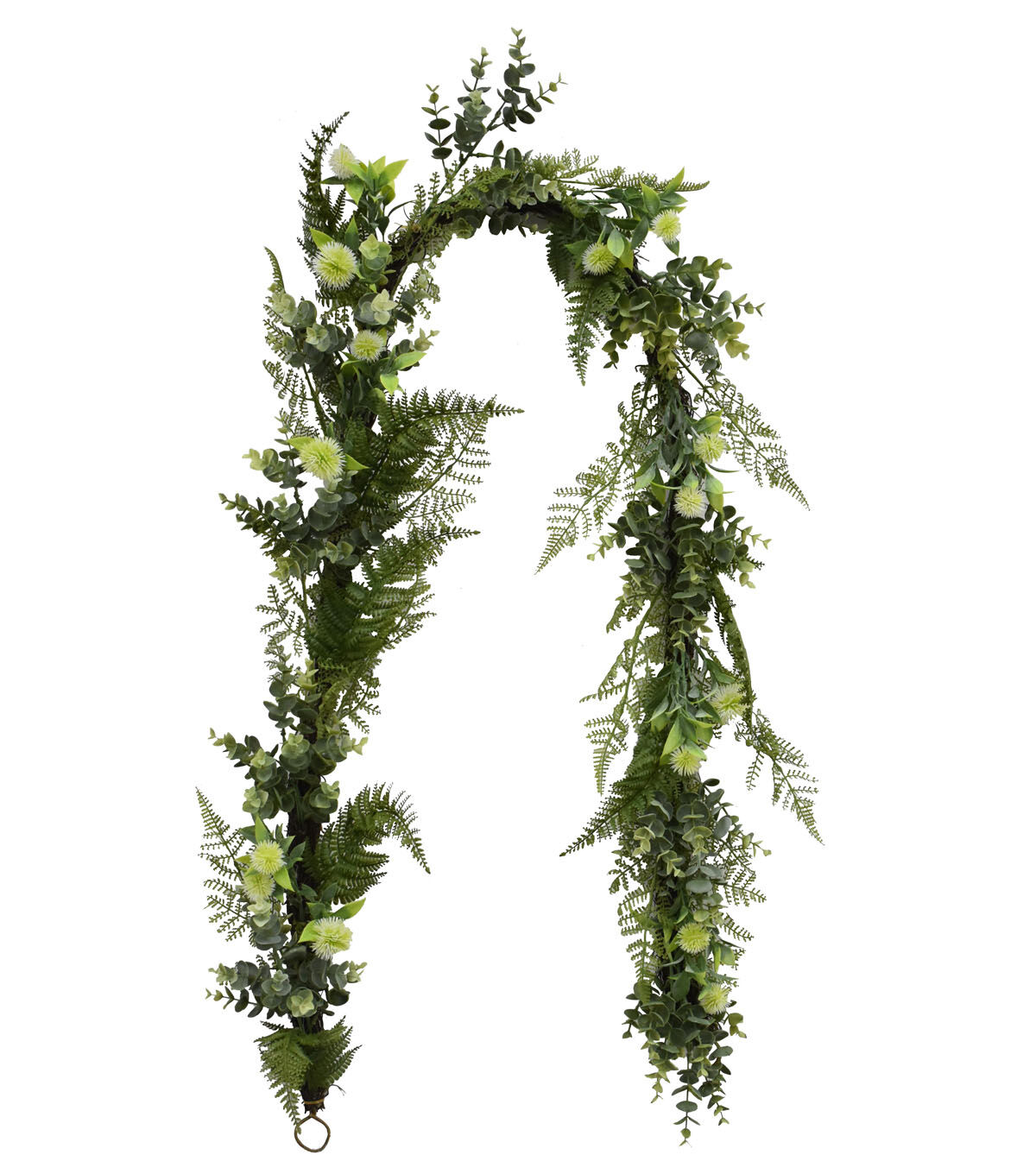 Matching Spring Green Thistle & Eucalyptus Wreath & Garland