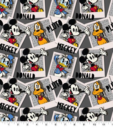 Mickey Friends Polaroid Cotton Knit Fabric
