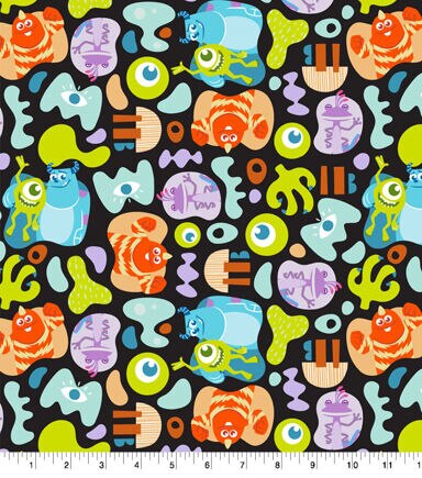 Monsters Inc Pop Out Shapes Cotton Fabric