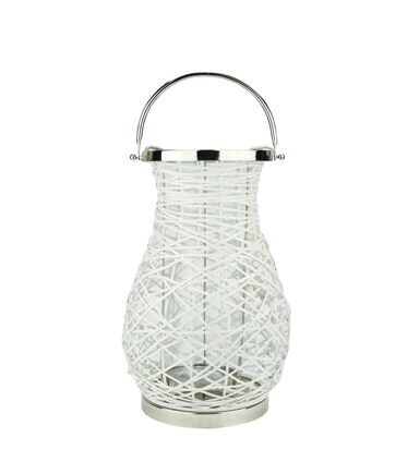 Northlight 16 White Iron Pillar Candle Lantern