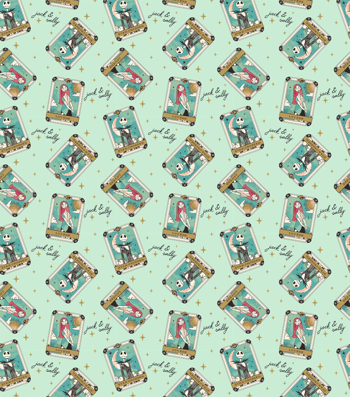 Nightmare Before Christmas Starcrossed Lovers Cotton Fabric