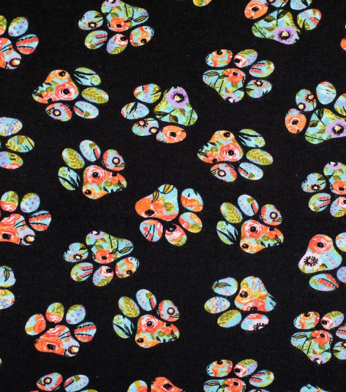 Floral Paws Super Snuggle Flannel Fabric