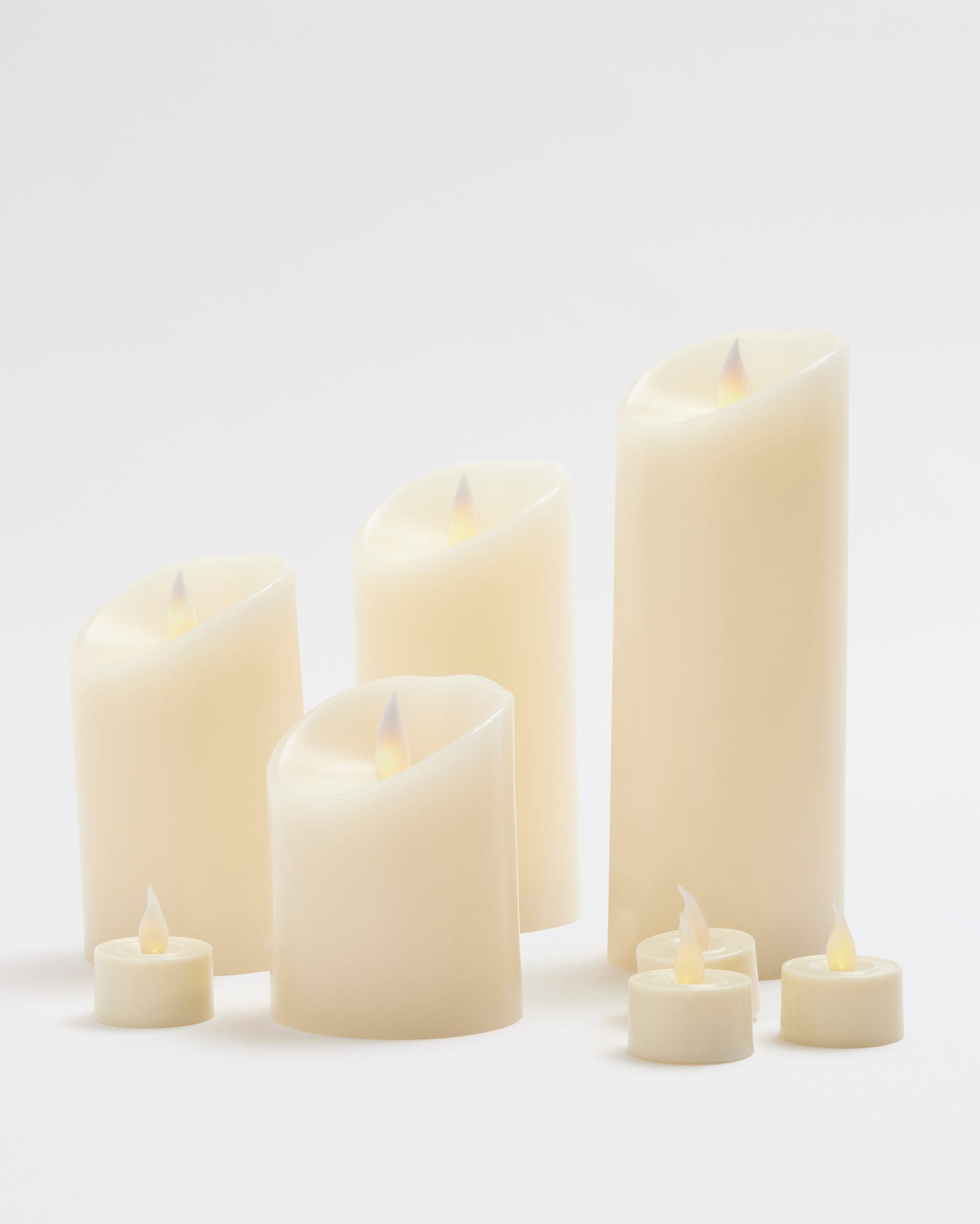 Premium Flickering Flameless Pillar Candle Ivory Large